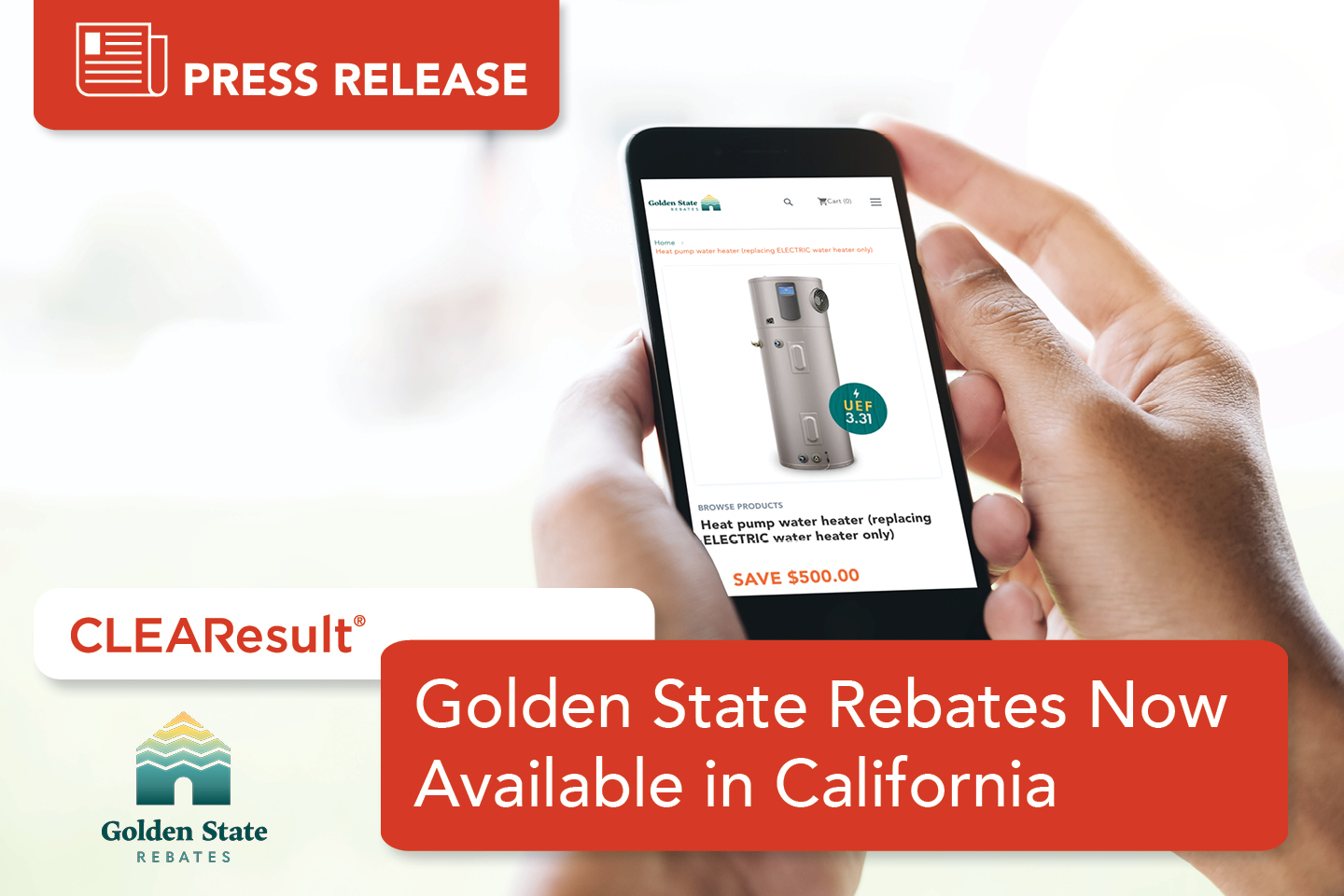 California residents can now save money instantly on energy-efficient home upgrades with the new Golden State Rebates program implemented by CLEAResult. 
