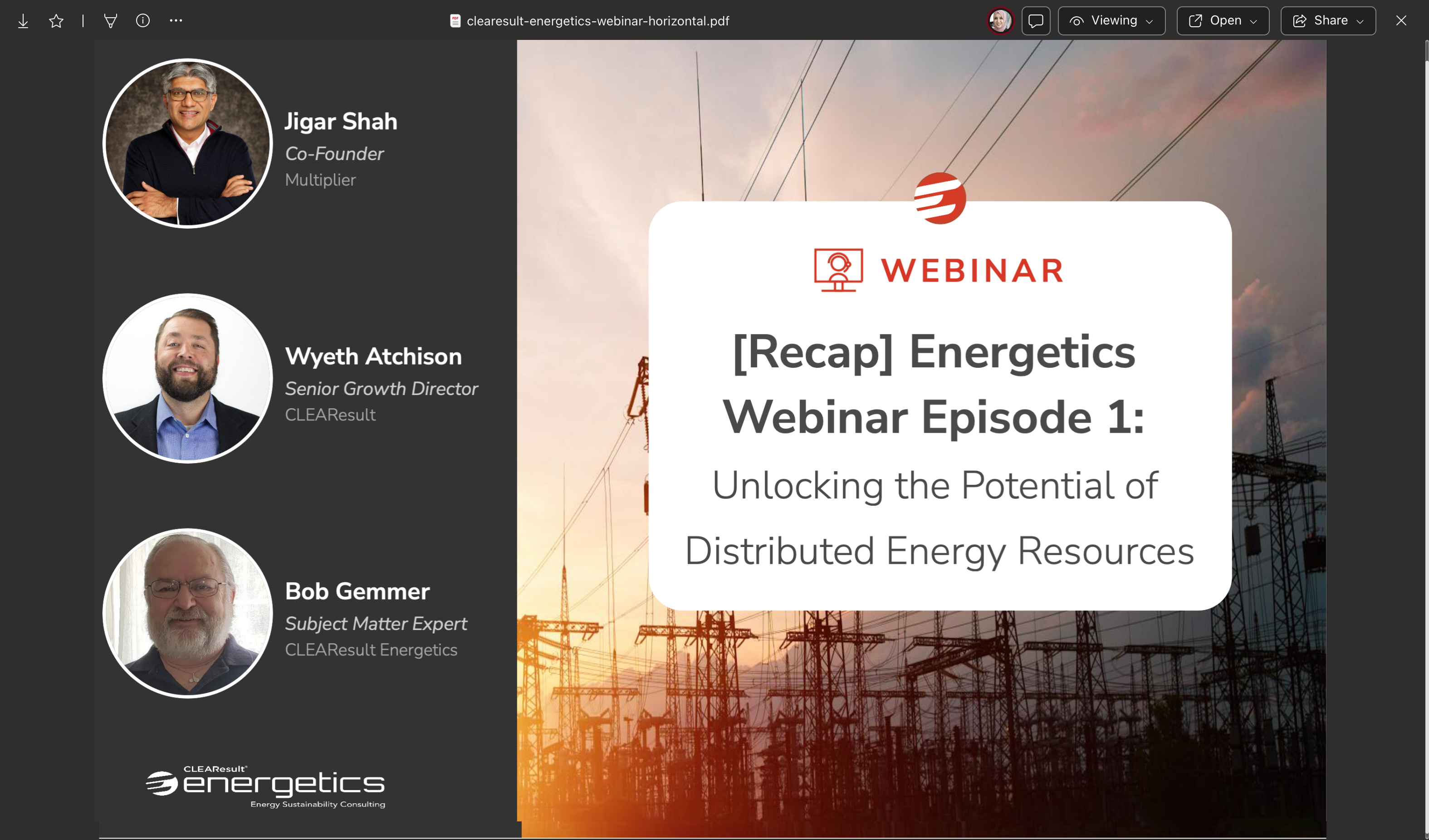 Webinar recap
