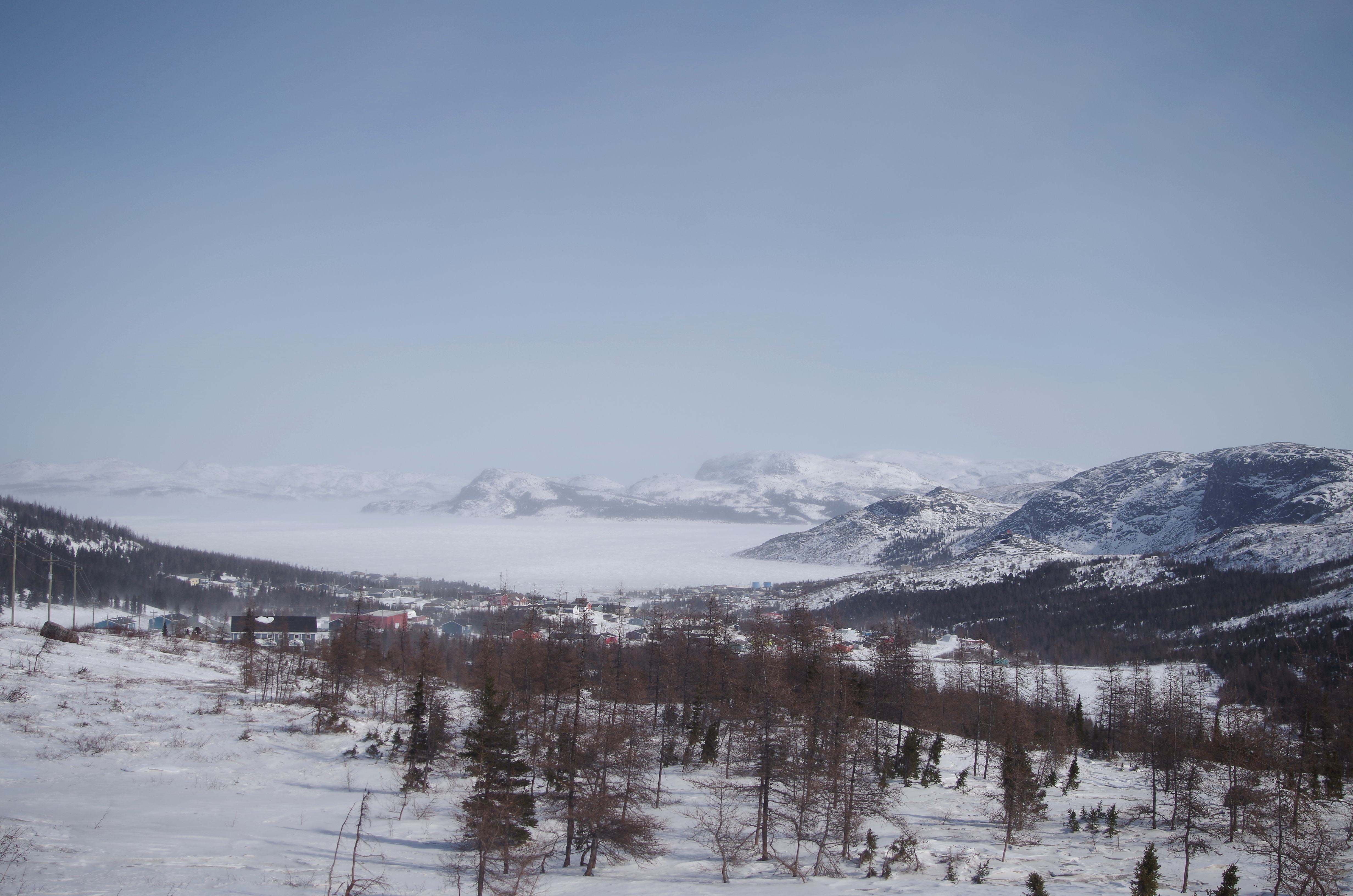 The view looking down on Nain, Nunatsiavut